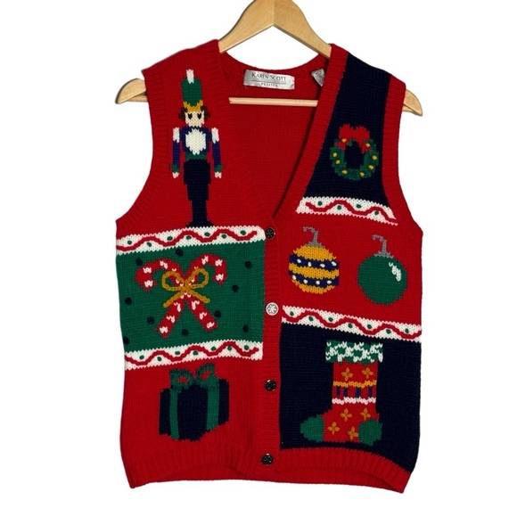 Karen Scott Sweaters - Karen Scott Ugly Christmas Knit Sweater Vest
